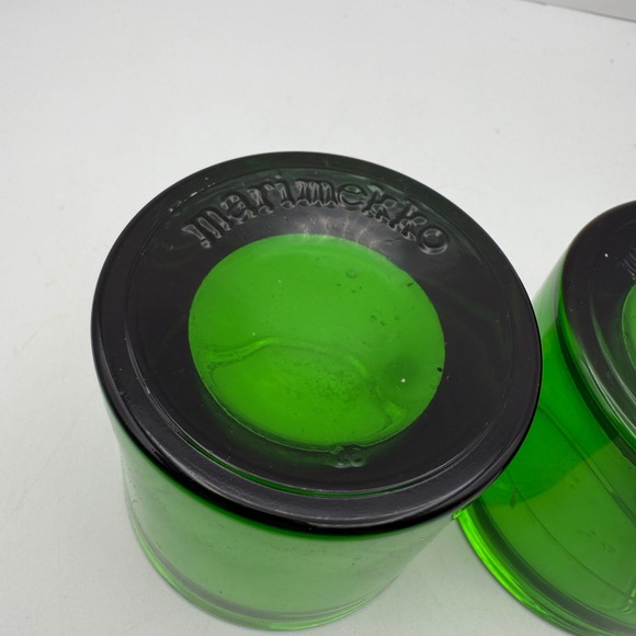 Iittala Marimekko Kivi Green Glass Votive Candle Holders Set Of 3 - Picture 5 of 6